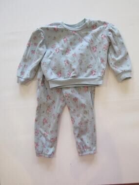 The Children's Place Teal/Floral Sweatsuit